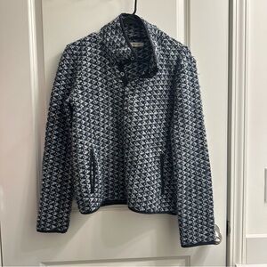 Madewell Navy Blue and White Textured Knit